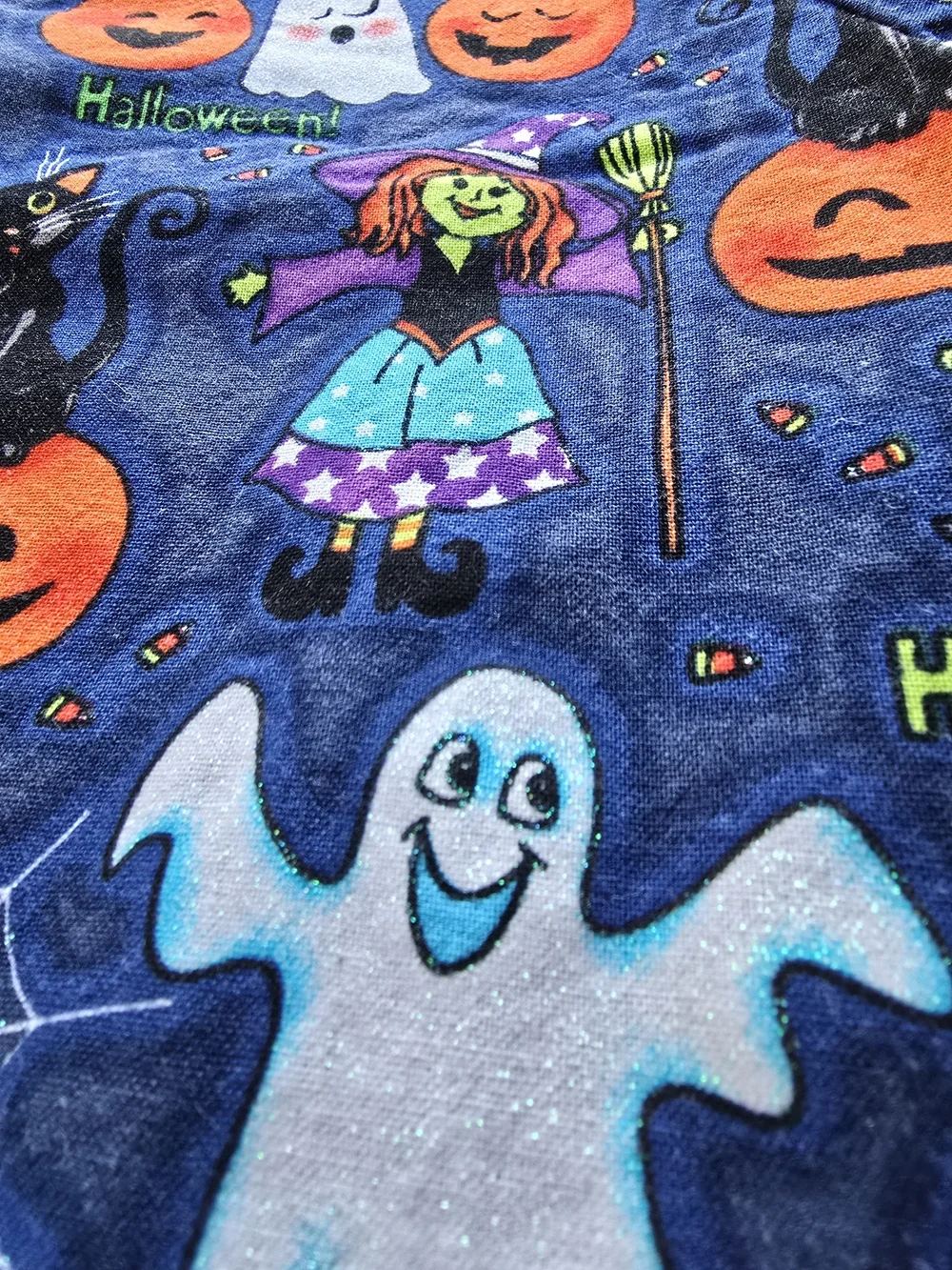 Womens Halloween Scrub Top